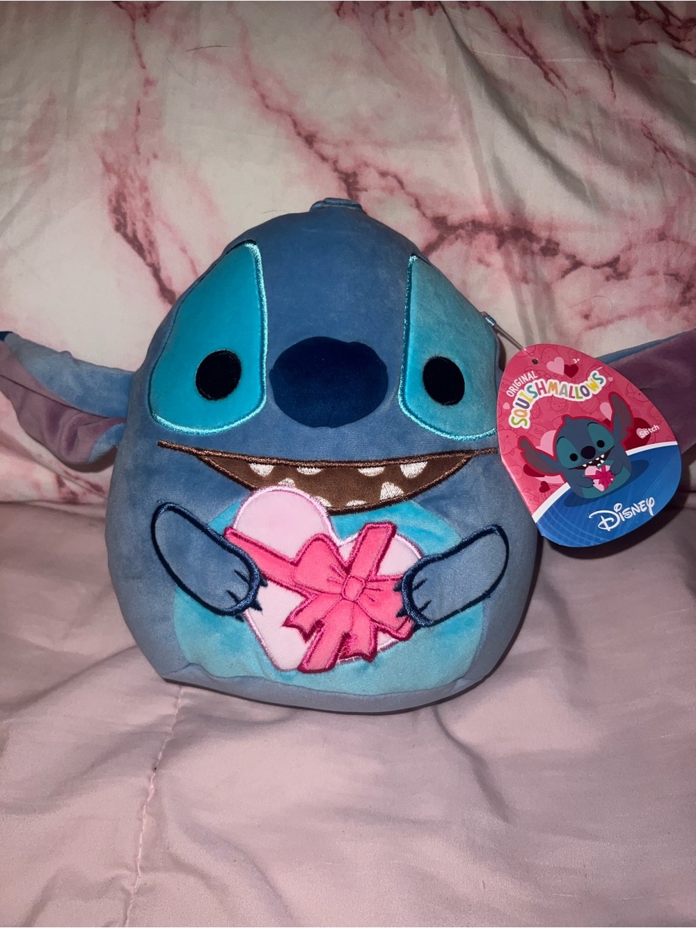 Disney Squishmallows Stitch Valentine Heart Plush with Tags